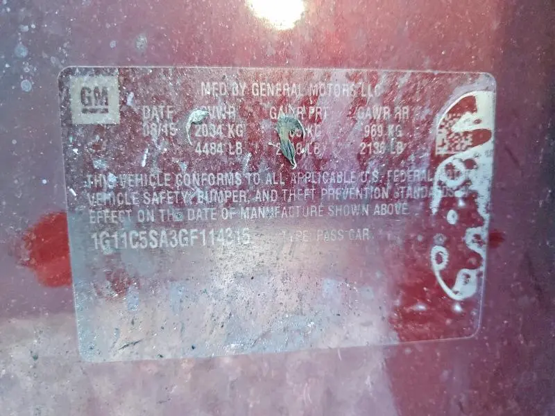 2016 CHEVROLET MALIBU LIMITED LT  