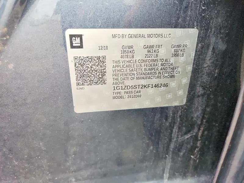 2019 CHEVROLET MALIBU LT  