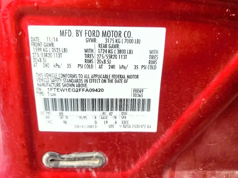 2015 FORD F150 SUPERCREW  