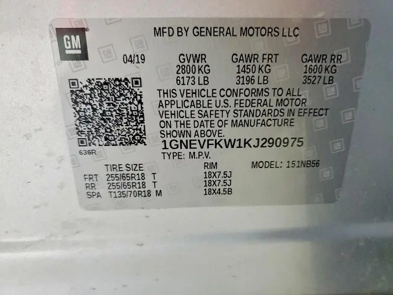 2019 CHEVROLET TRAVERSE LS  