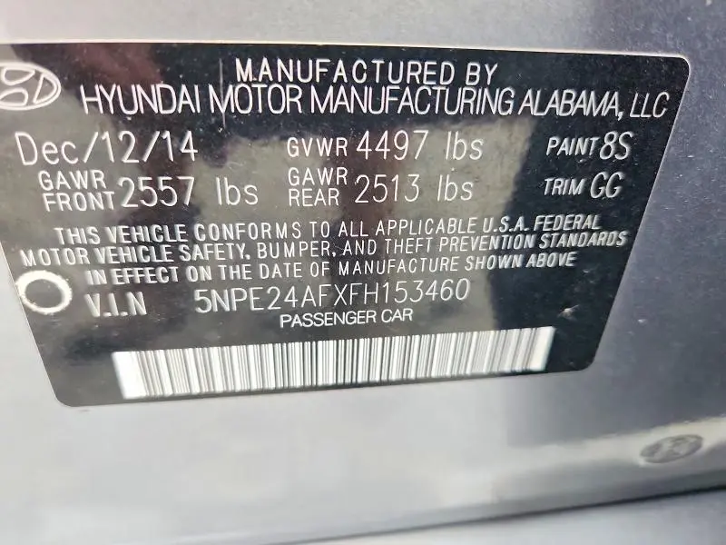 2015 HYUNDAI SONATA SE  