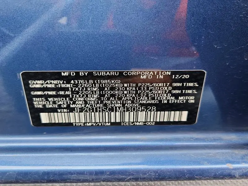 2021 SUBARU CROSSTREK SPORT  