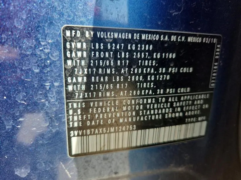 2018 VOLKSWAGEN TIGUAN S  