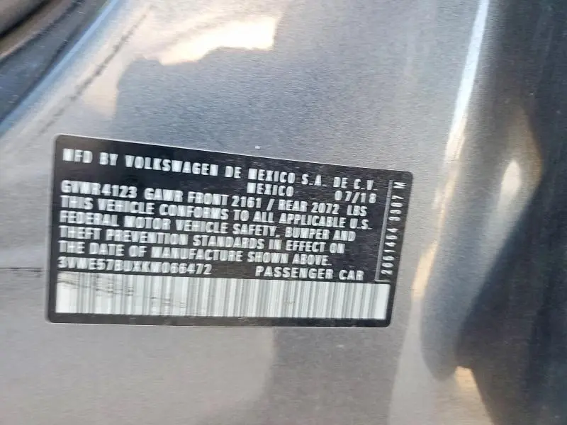 2019 VOLKSWAGEN JETTA SEL  