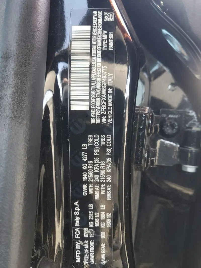 2016 FIAT 500X POP  
