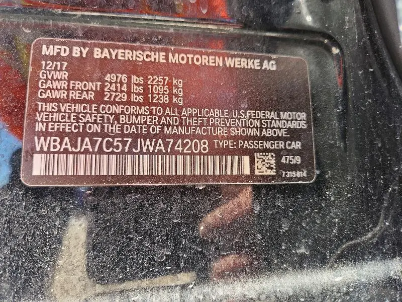 2018 BMW 530 XI  