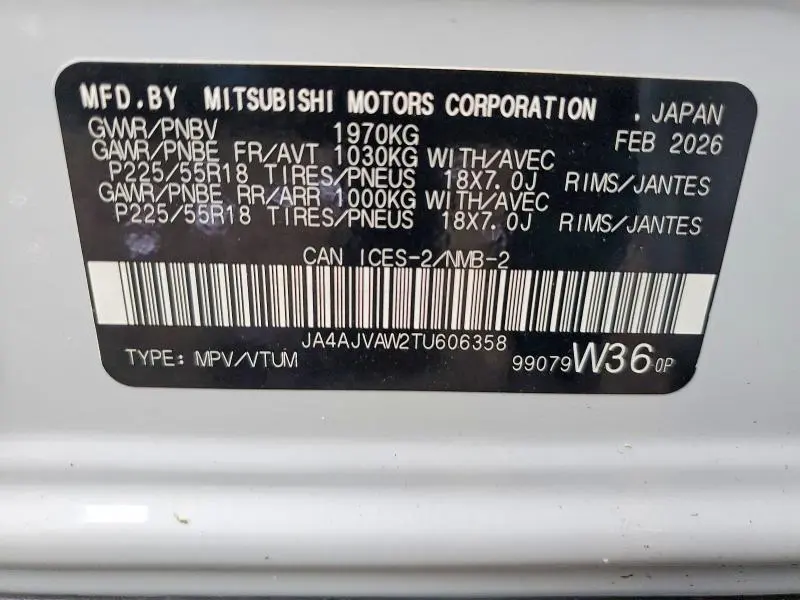 2026 MITSUBISHI RVR SE  