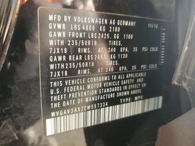 2014 VOLKSWAGEN TIGUAN S  