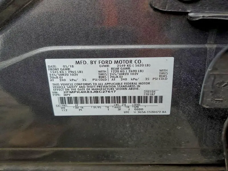 2018 FORD EDGE TITANIUM  