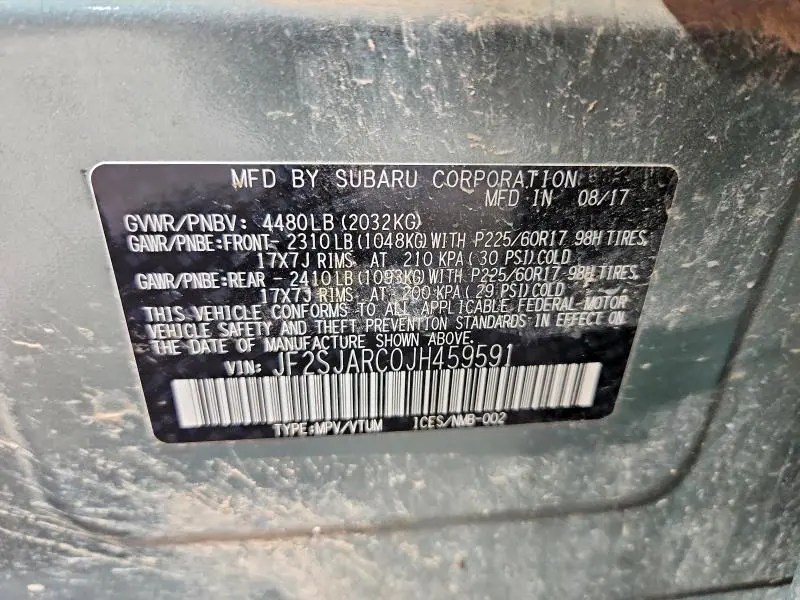 2018 SUBARU FORESTER   