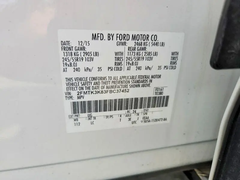 2015 FORD EDGE TITANIUM  
