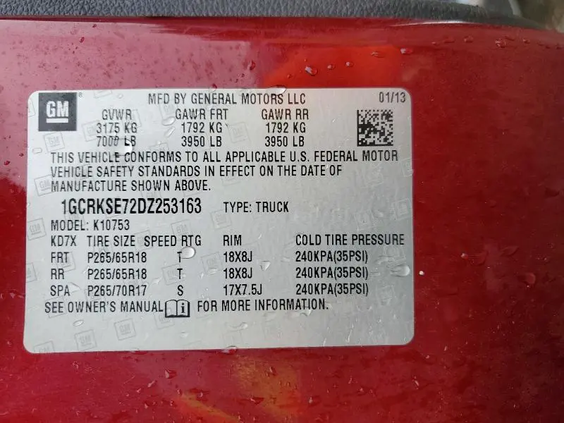 2013 CHEVROLET SILVERADO K1500 LT  