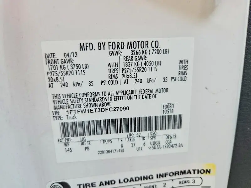 2013 FORD F-150 SUPERCREW  