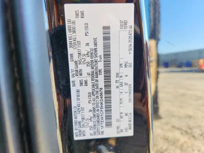 2017 FORD F150 SUPERCREW  