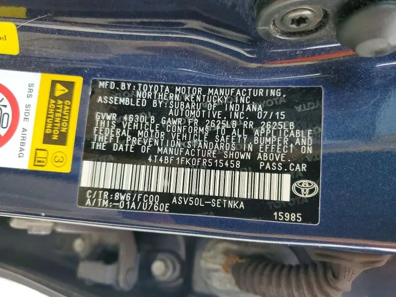 2015 TOYOTA CAMRY LE  
