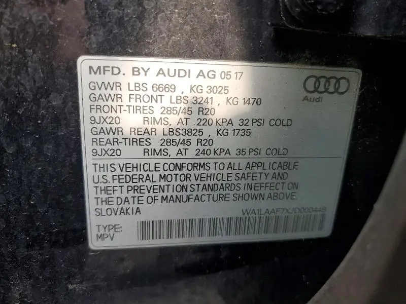 2018 AUDI Q7 PREMIUM PLUS  