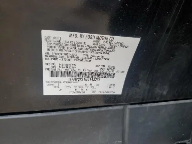 2016 FORD TAURUS SHO  