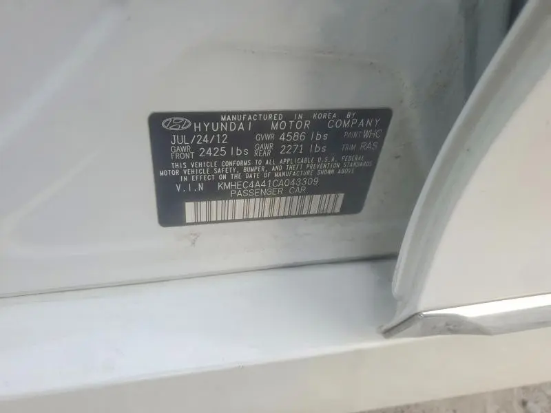 2012 HYUNDAI SONATA HYBRID  