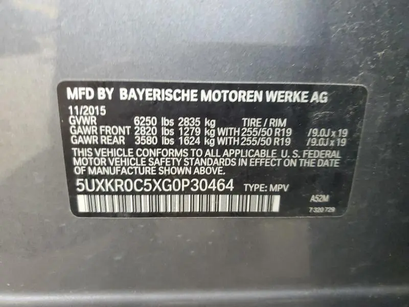 2016 BMW X5 XDRIVE35I  