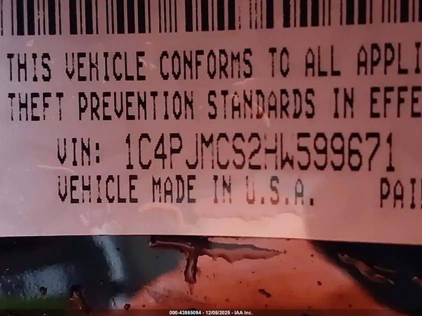 2017 JEEP CHEROKEE LATITUDE 4X4