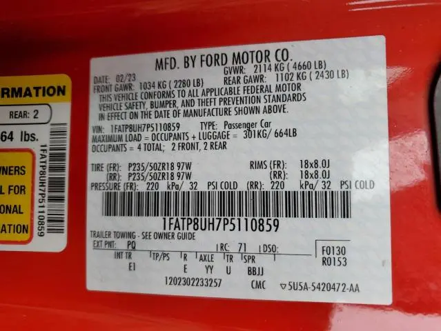 2023 FORD MUSTANG