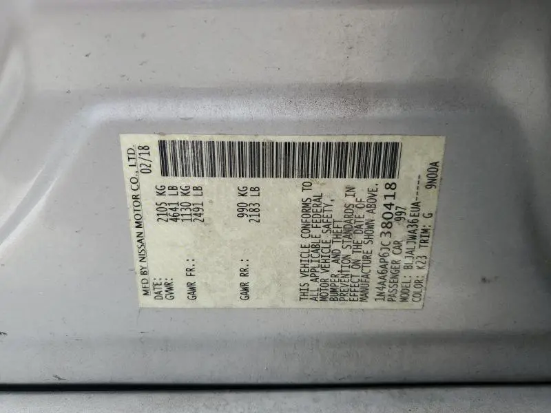 2018 NISSAN MAXIMA 3.5S  