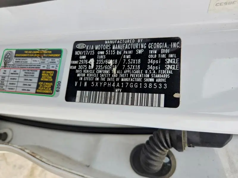 2016 KIA SORENTO EX  