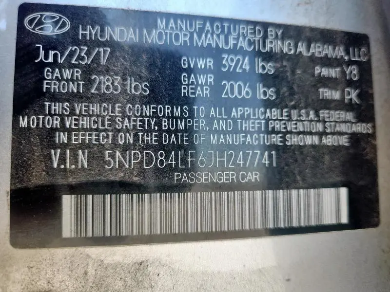 2018 HYUNDAI ELANTRA SEL  