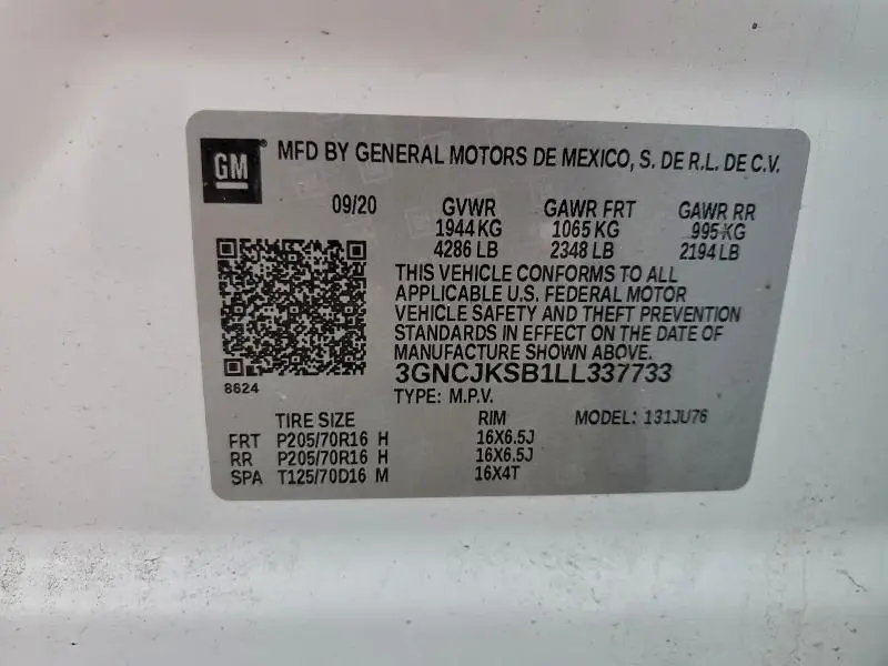2020 CHEVROLET TRAX LS  