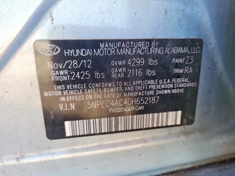 2013 HYUNDAI SONATA LIMITED  