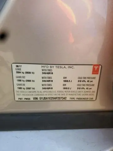 2017 TESLA MODEL S   