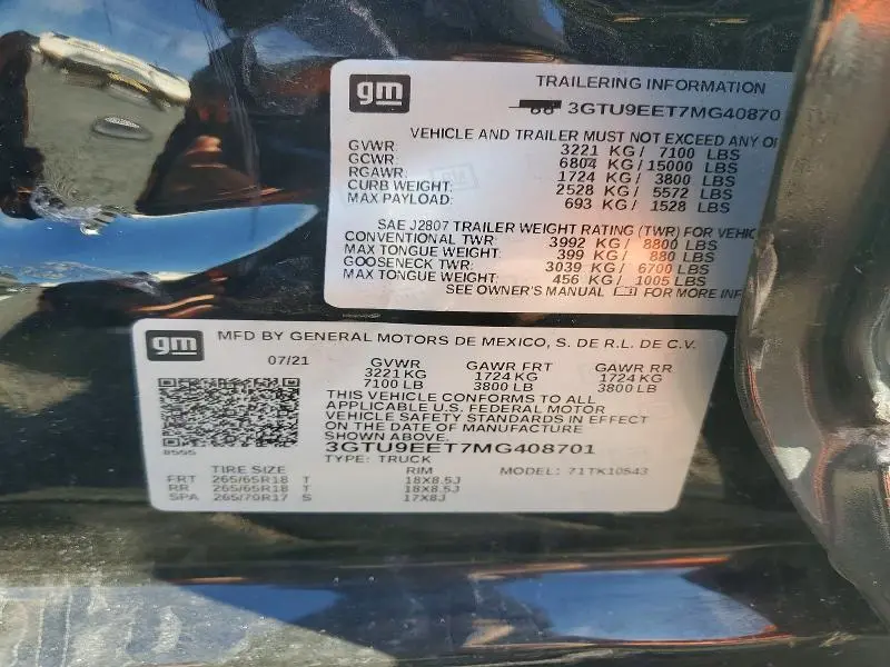 2021 GMC SIERRA K1500 AT4  