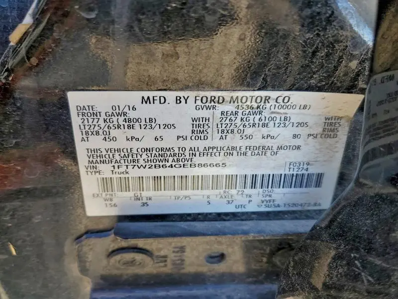 2016 FORD F250 SUPER DUTY  