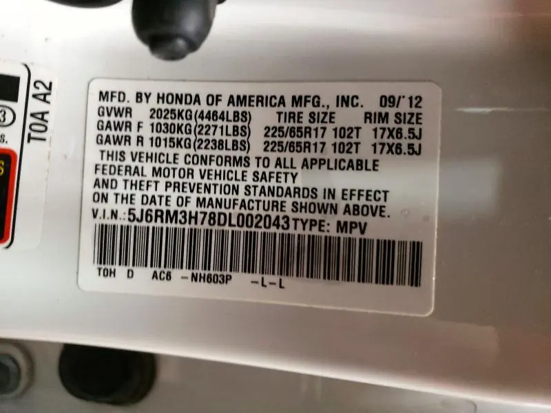 2013 HONDA CR-V EXL  