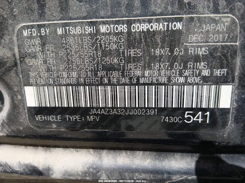 2018 MITSUBISHI OUTLANDER SE