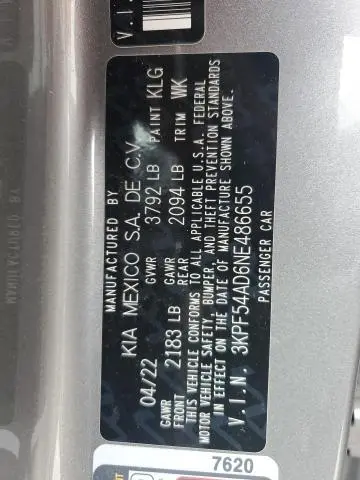 2022 KIA FORTE GT LINE  