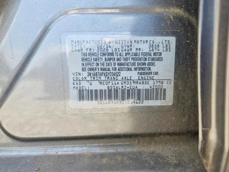 2016 NISSAN SENTRA SR  