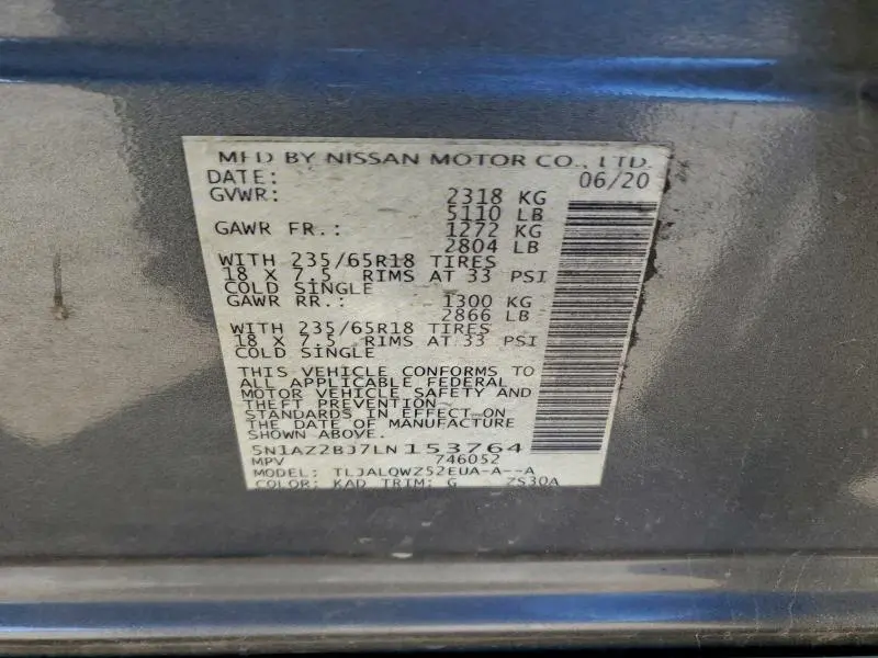 2020 NISSAN MURANO SV  