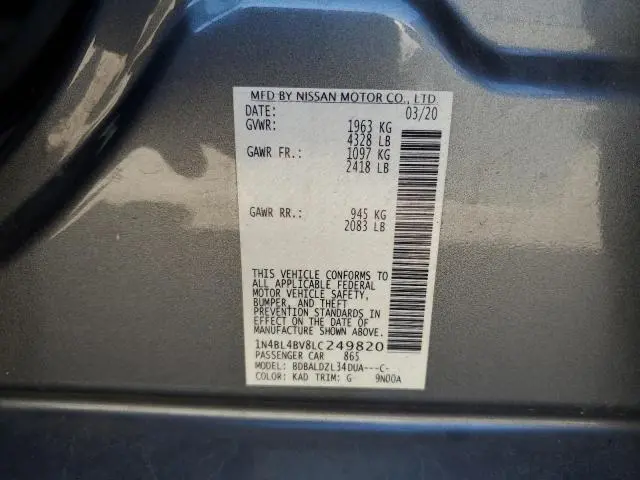 2020 NISSAN ALTIMA S  