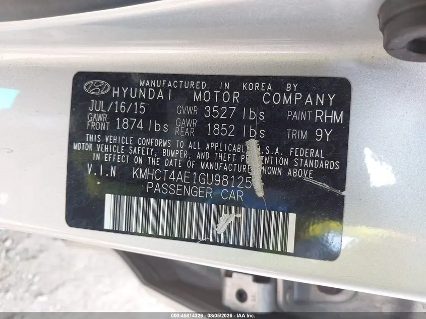 2016 HYUNDAI ACCENT SE