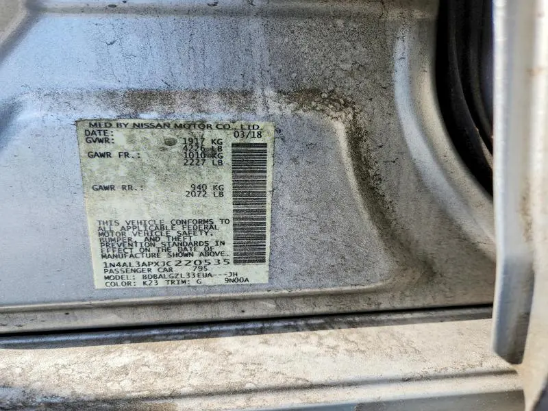 2018 NISSAN ALTIMA 2.5 S  