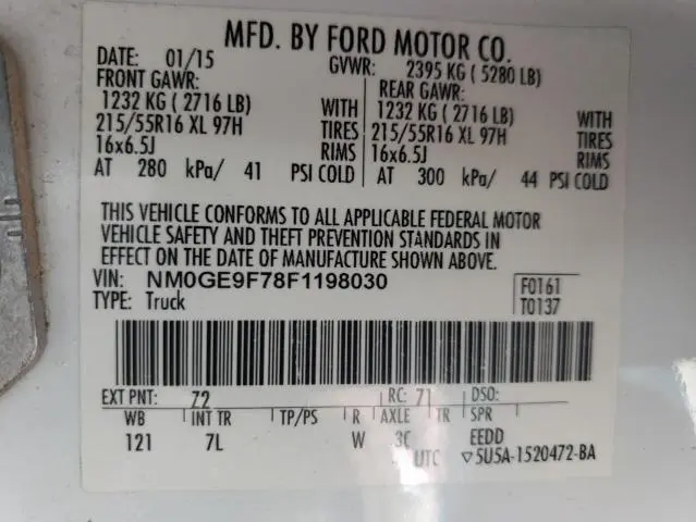 2015 FORD TRANSIT CONNECT XLT  