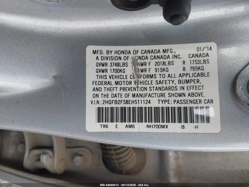 2014 HONDA CIVIC LX