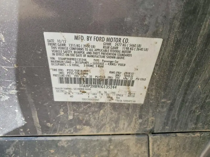 2014 FORD TAURUS SEL  