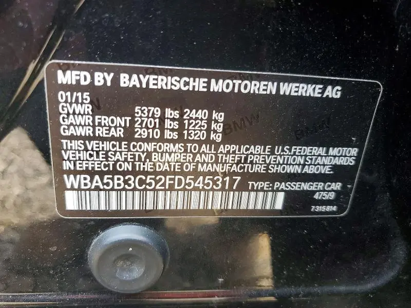 2015 BMW 535 XI  