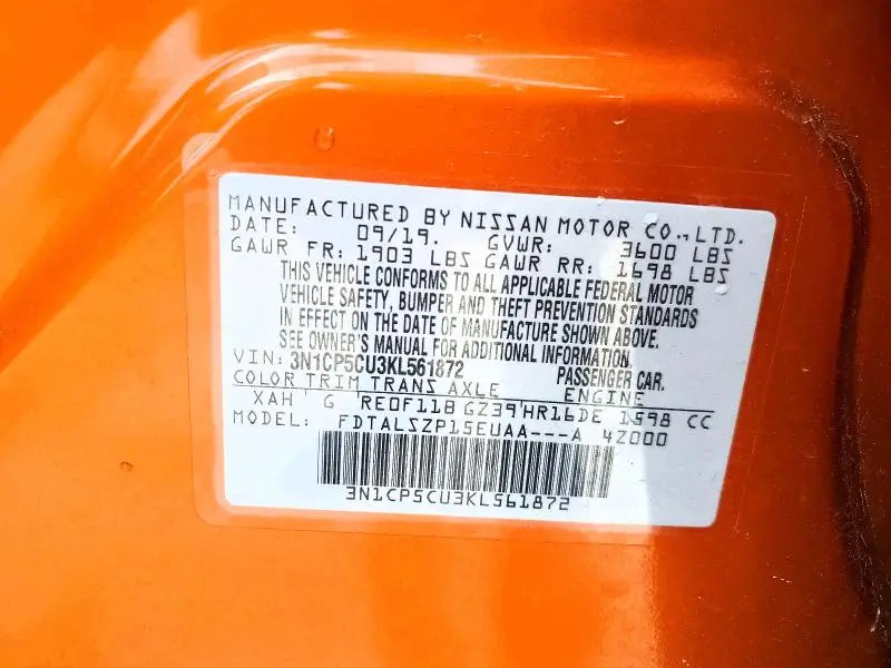 2019 NISSAN KICKS SV  