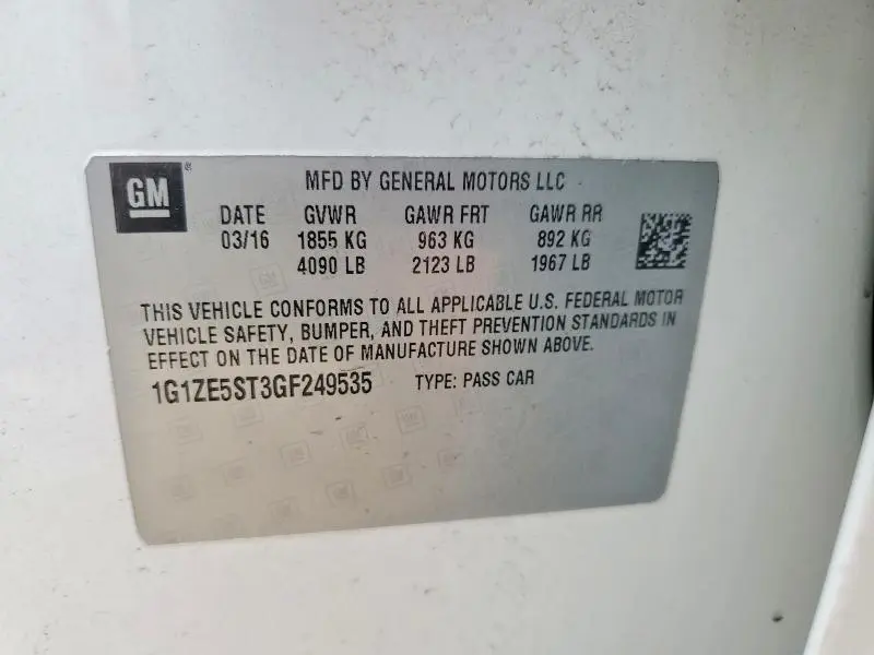 2016 CHEVROLET MALIBU LT  