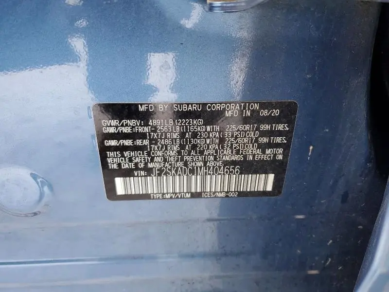 2021 SUBARU FORESTER   