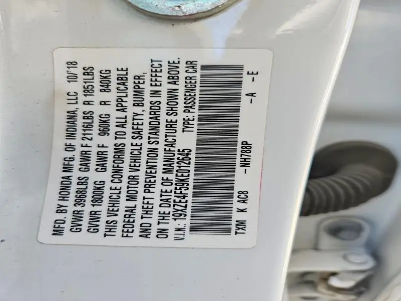 2019 HONDA INSIGHT EX  