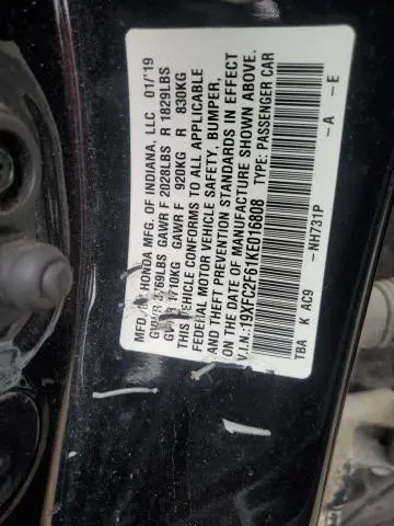 2019 HONDA CIVIC LX